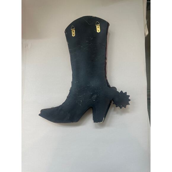 Vintage Style Cowgirl Boot with Spur Rustic Boho Multicolor Wall Decor - Picture 6 of 7